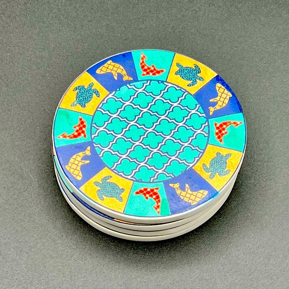 Sea World Absorbent Stone Coasters With Cork Backing (set of 4) - Moroccan Style - Picture 1 of 8